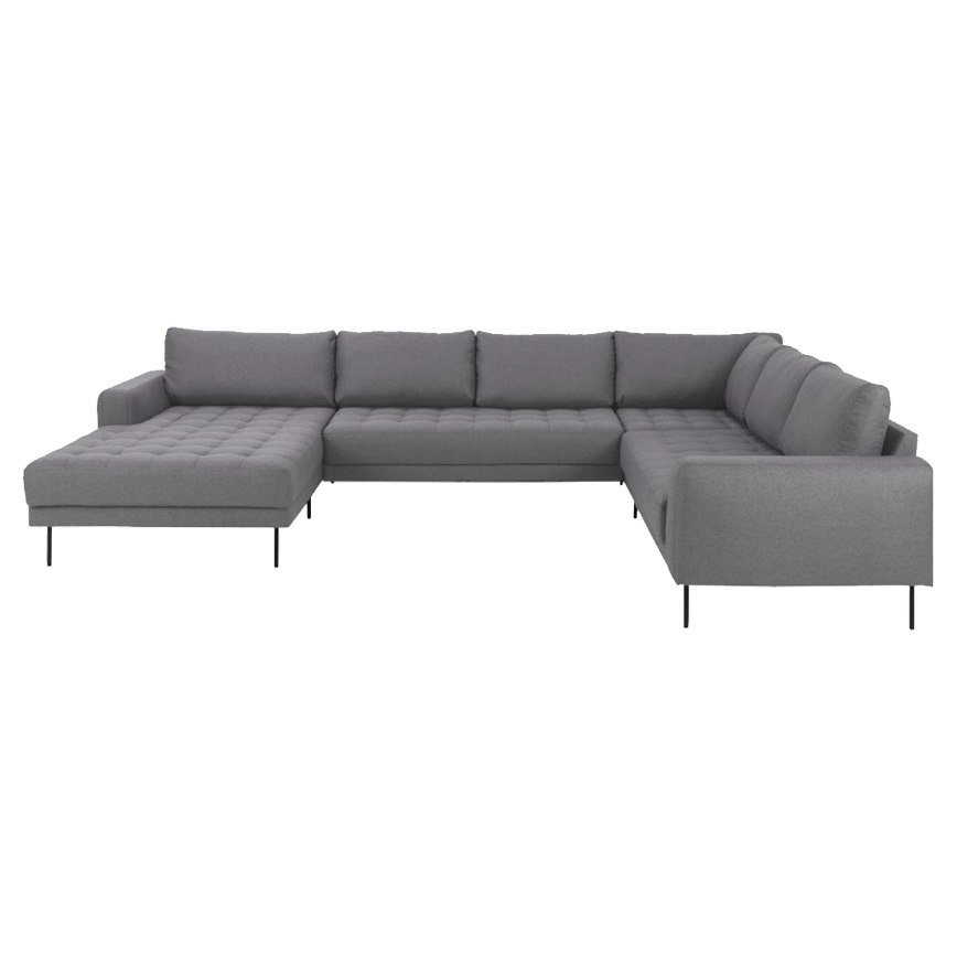 Rouge Hjørnesofa Med Til Venstre Basel Light Grey Brown 344x254x85cm