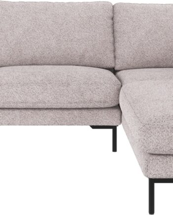 Rowico Corwin Hjørnesofa Højrevendt Lysegrå Anna Polyesterstof 266x226 Sorte Metalben