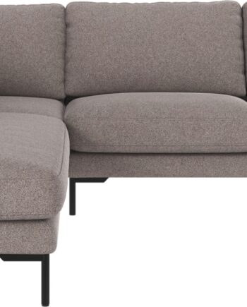 Rowico Corwin Hjørnesofa Venstrevendt Brenda Grå Beige Polyester Med Fsc Mix Træstel 83x266x226