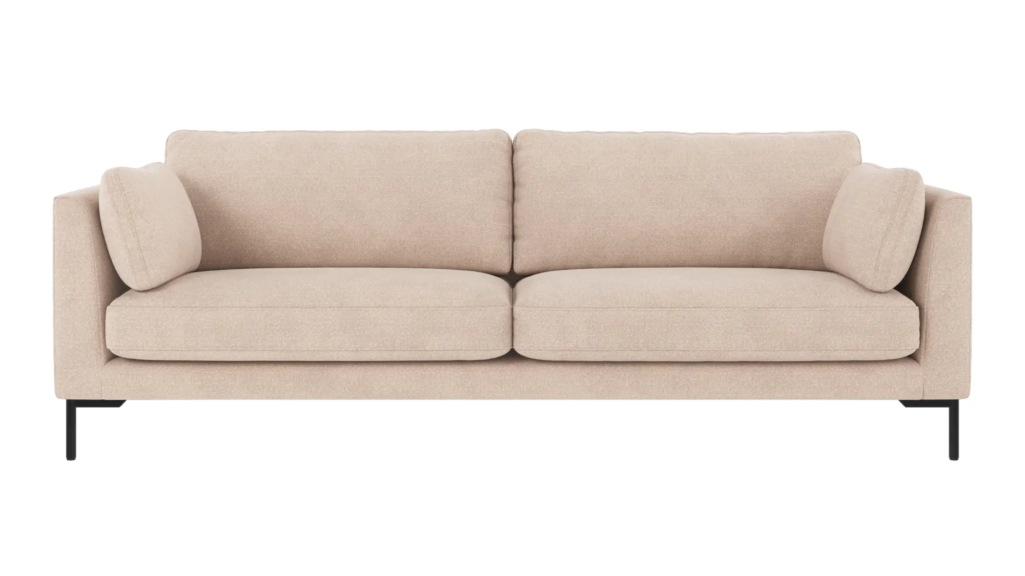 Rowico Corwin Pers Sofa Lys Beige Polyester Stof Sort Metal