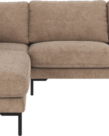 Rowico Corwin Venstrevendt Hjørnesofa Robin 109 Grå Beige 266226 Med Sorte Metalben Skandinavisk Minimalisme