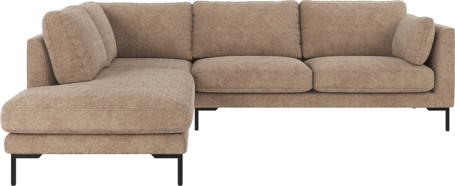 Rowico Corwin Venstrevendt Hjørnesofa Robin 109 Grå Beige 266226 Med Sorte Metalben Skandinavisk Minimalisme