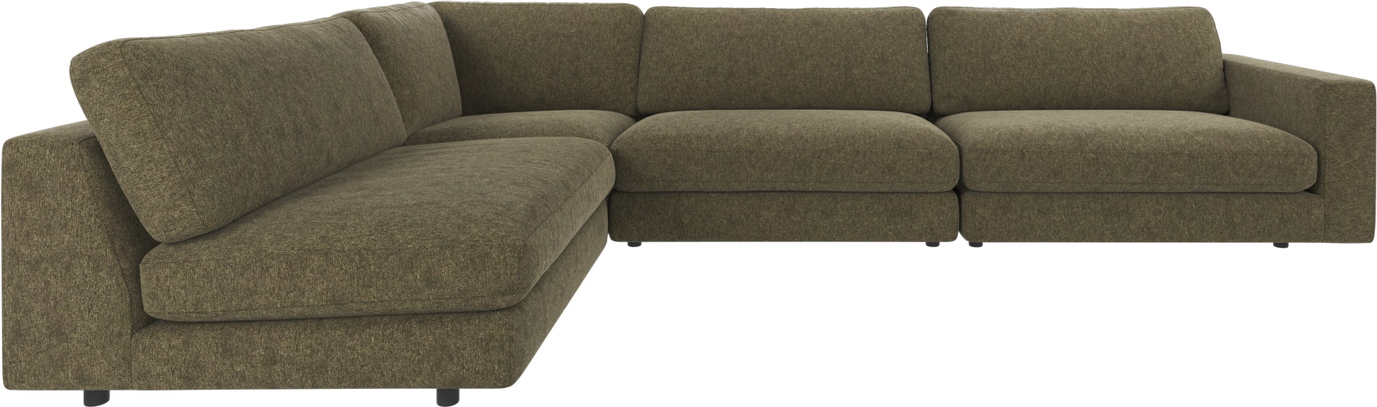 Rowico Duncan Hjørnesofa Modulsofa Seater Open End Brenda Grøn Meleret Polyester