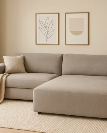 Rowico Home Willard Personers Sofa Chaiselong Beige Stof 234 160  Møbelsalg