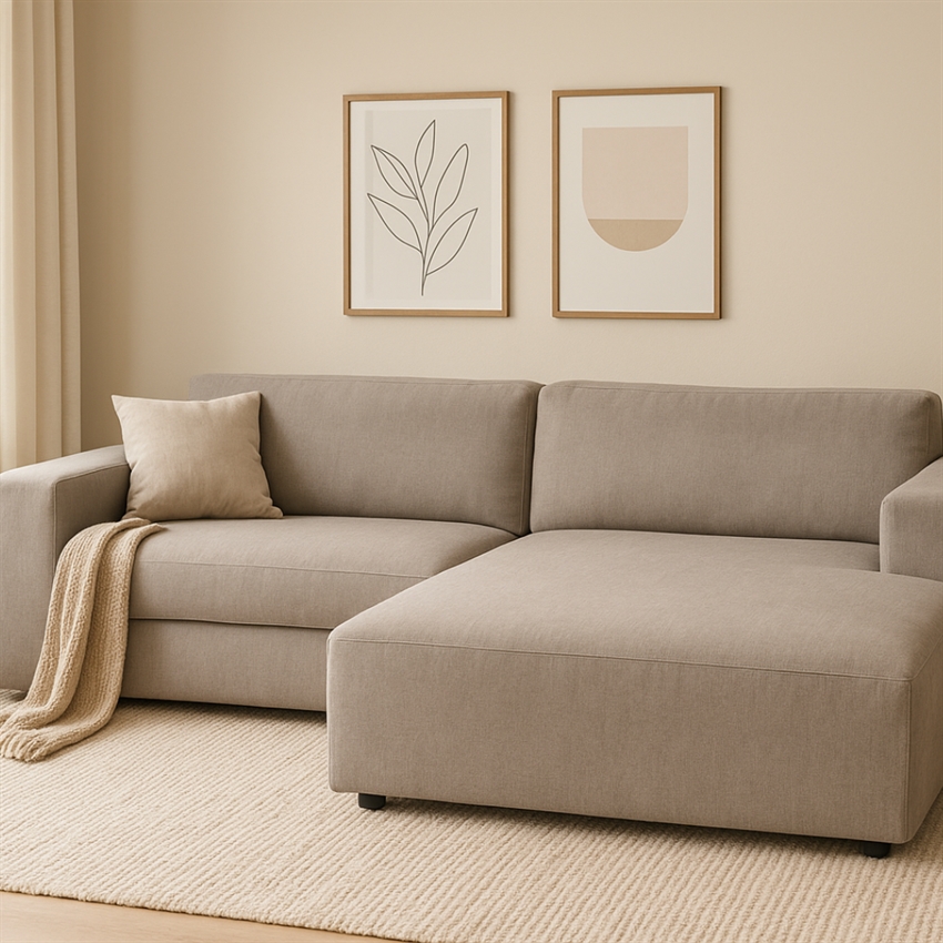 Rowico Home Willard Personers Sofa Chaiselong Beige Stof 234 160  Møbelsalg