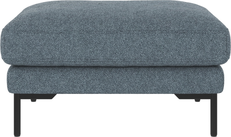 Rowico Puf Skammel Til Sofa Corwin Mellemblåt Bobby Polyester Med Sort Metalstel H45 B84 D64