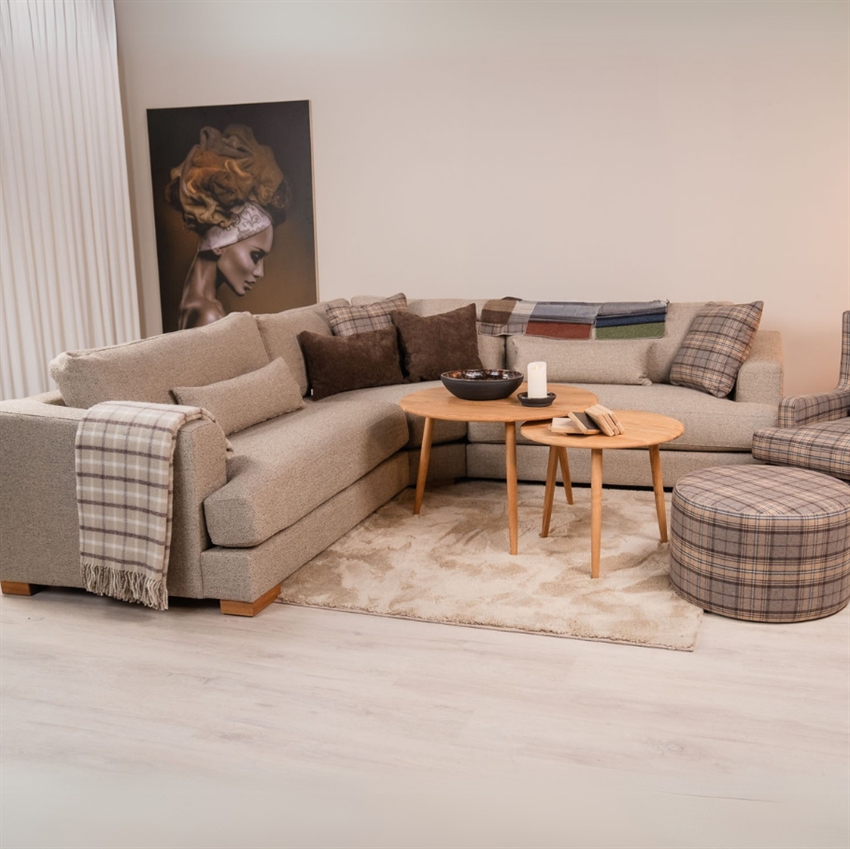 Scandinavian Living Monica Hjørnesofa Bucle Stof Udstillingsmodel Skal Afhentes Forretningen Sendes Ikke  Møbelsalg
