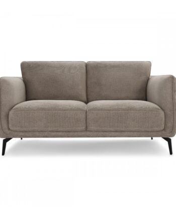Selena Pers Sofa Camel Brun Stof Sort Metal