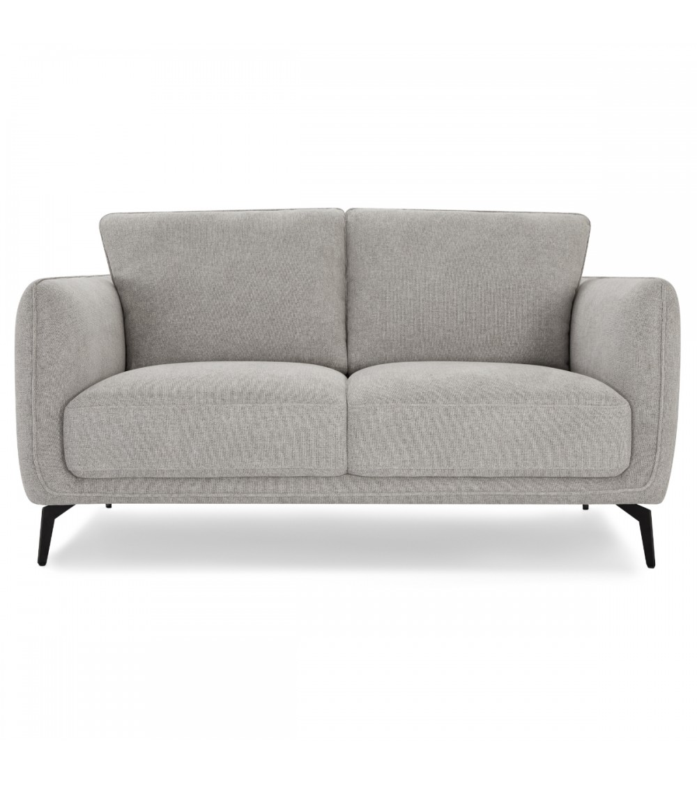 Selena Pers Sofa Grå Stof Sort Metal