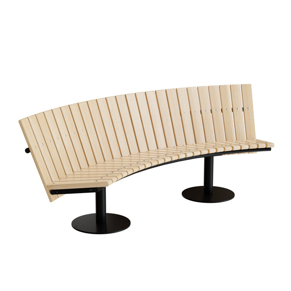 Sofa Cirkum  Buet Lav Massiv Birk Sort Understel