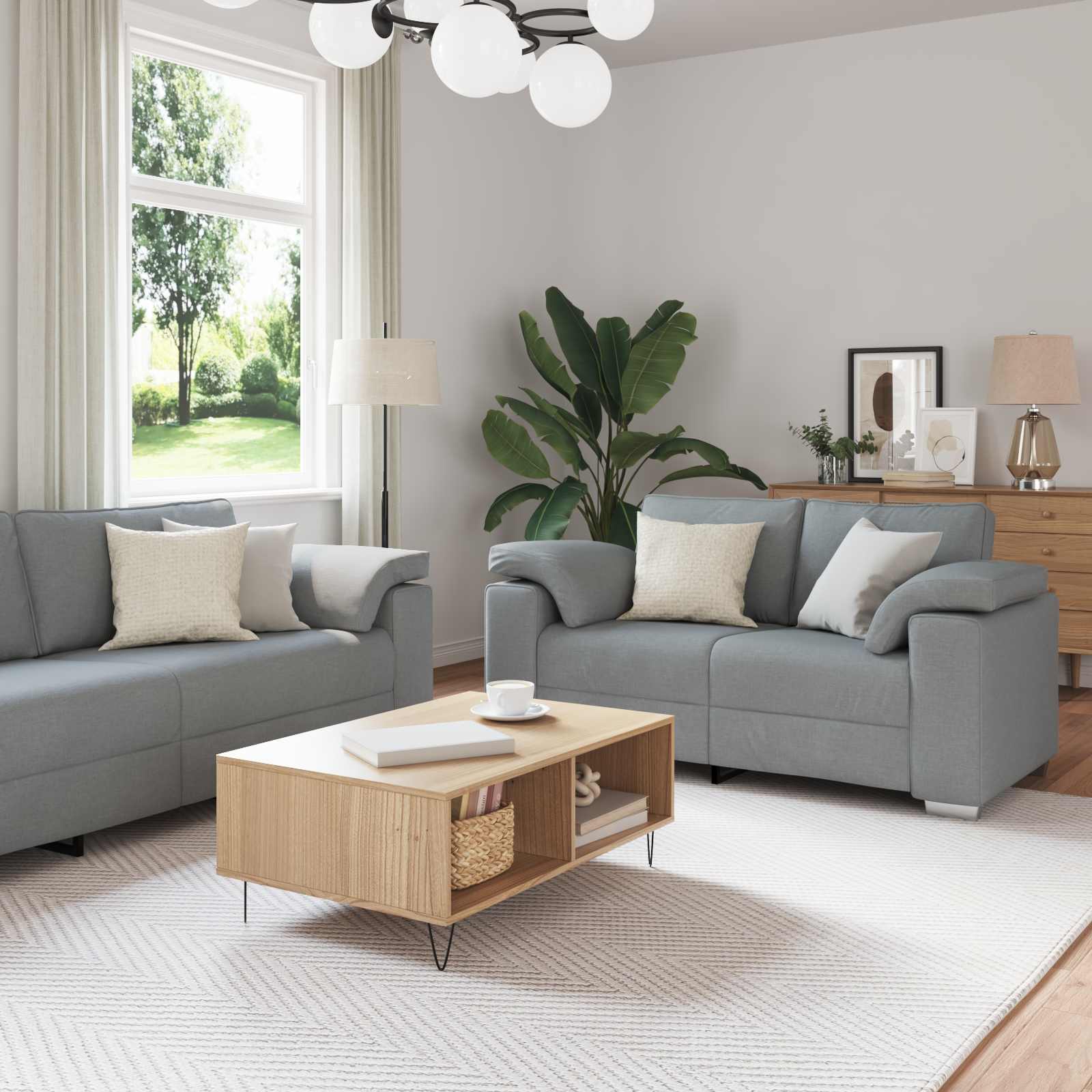 Sofa Dele 219 Stof Lysegrå