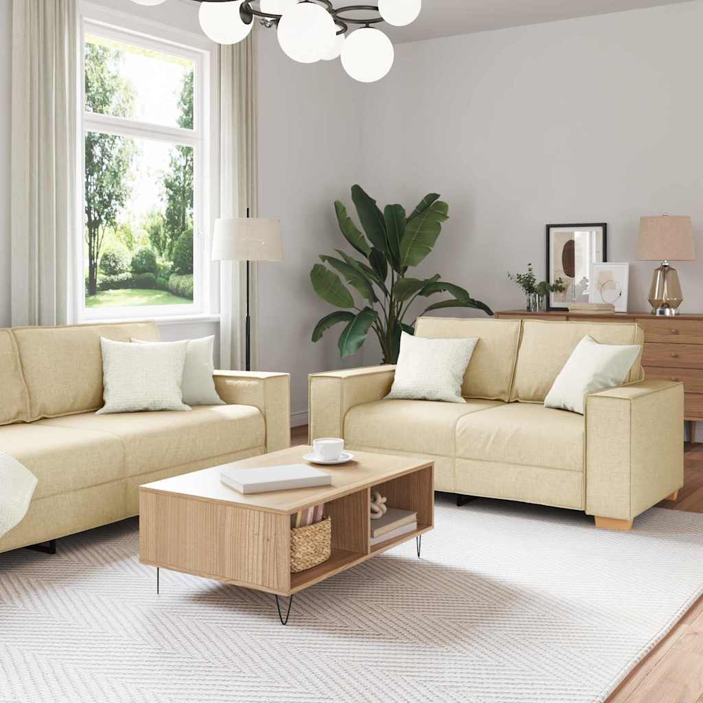 Sofa Dele 220 Linned Blandet Stof Creme
