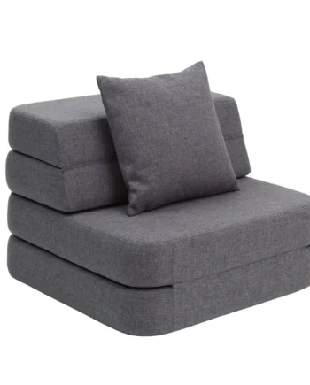 Sofa Fold Single Soft Mørkegrå Sortgrå Knap