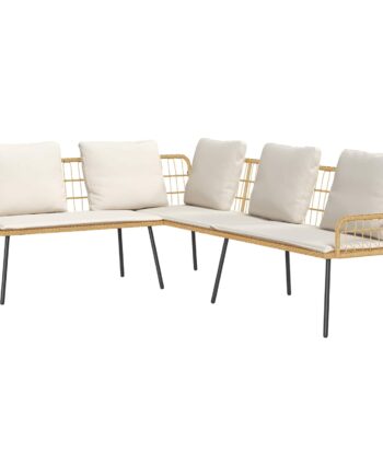 Sofa Med Pude 173 231 Stål Natur Cremehvid