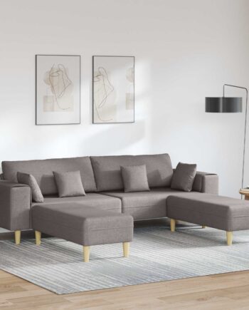 Sofa Med Pude Dele Stof Gråbrun