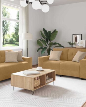 Sofa Sæt Dele 221 Fløjl Brun