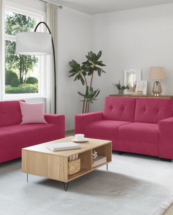 Sofa Sæt Med Pude Med Pude Dele Vinrød 221 Fløjl