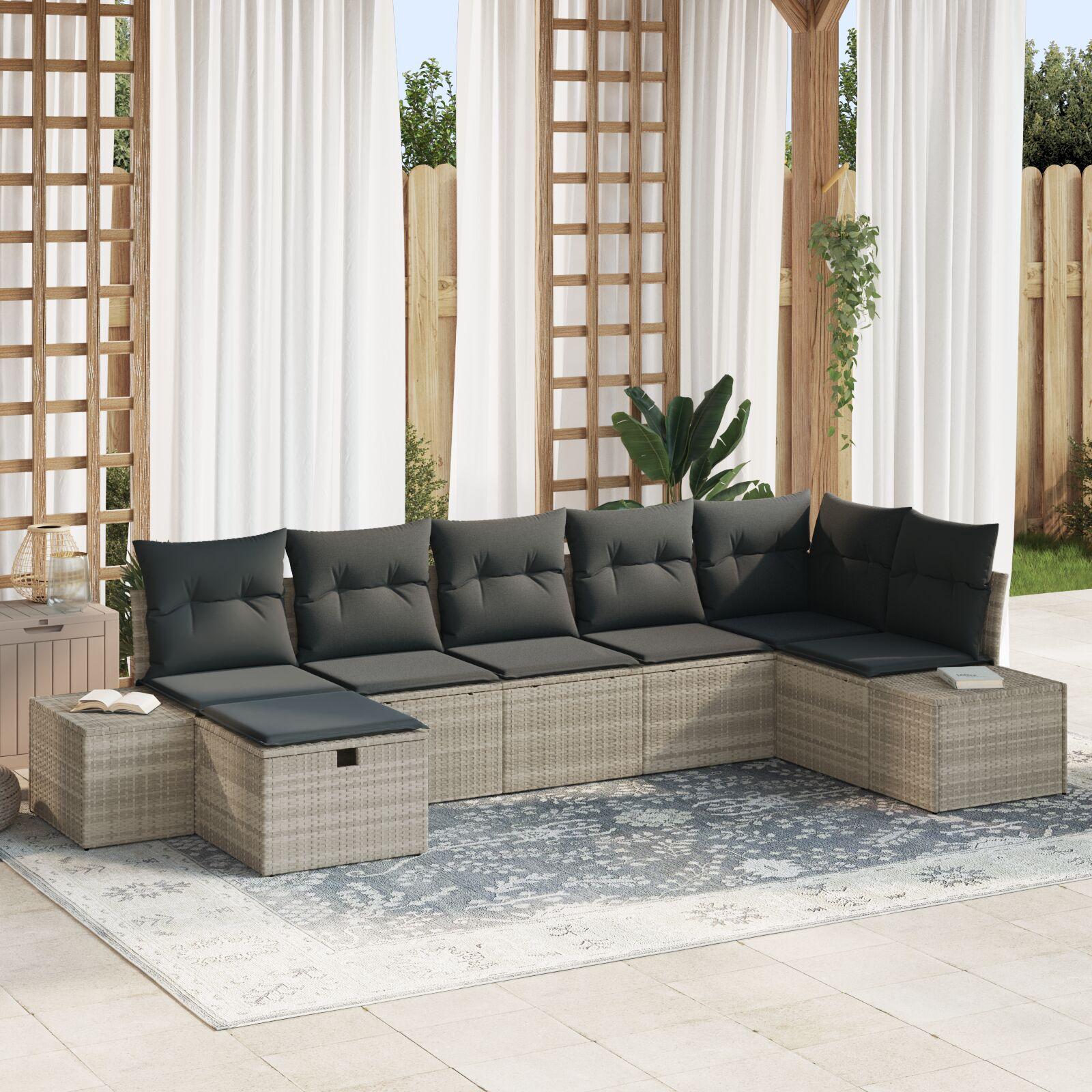 Sofa Sæt Stk Polyrattan Modulsofa Til Have Terrasse