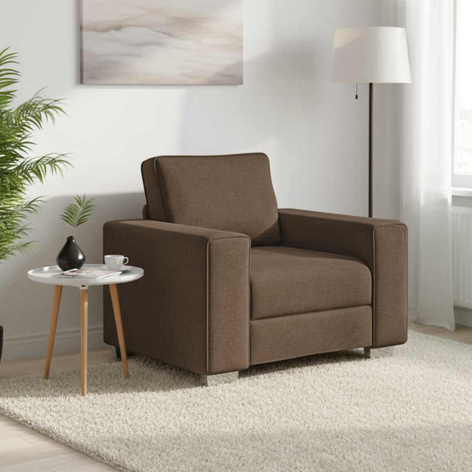 Sofa Stol Stof Brun