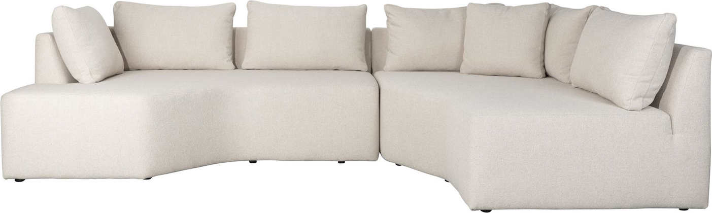 Sofa Zuiver Prosper Højrevendt Lysgrå Polyester 355x124x79