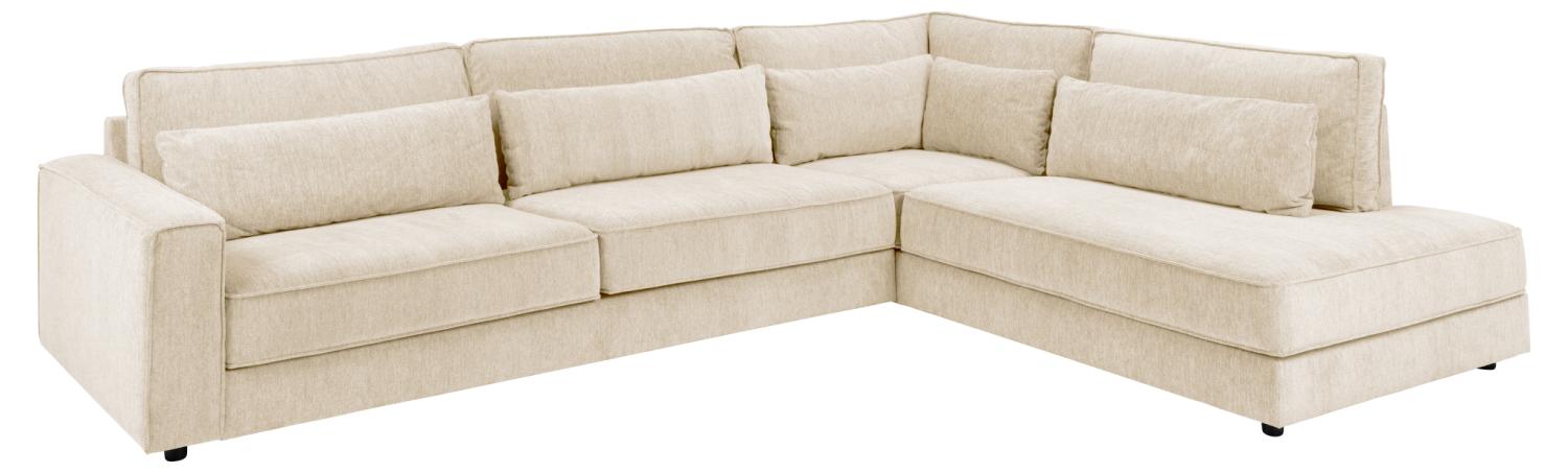 Sofakoncept Cilla Hjørnesofa Højre Hvilemodul Puder Creme Stof Sort Polypropylen