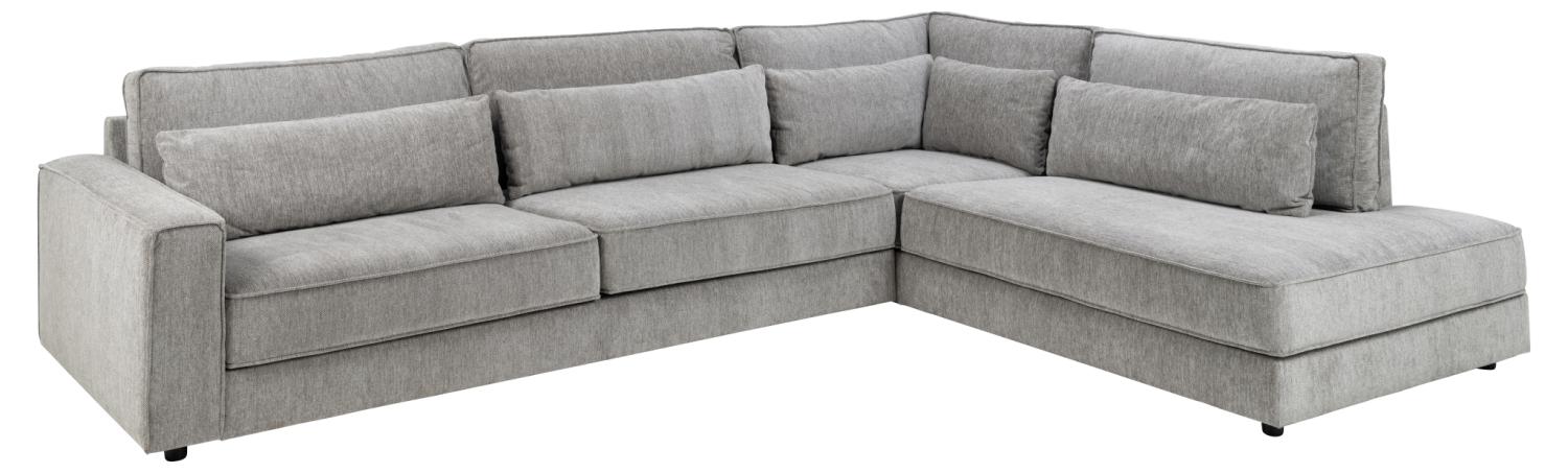 Sofakoncept Cilla Hjørnesofa Højre Hvilemodul Puder Lysegrå Stof Sort Polypropylen
