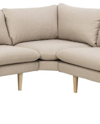 Sofakoncept Cozy Hjørnesofa Puder Beige Stof Natur Bøg
