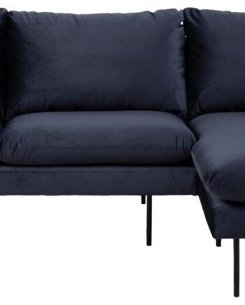 Sofakoncept Cozy Pers Sofa Højre Chaiselong Puder Mørkeblå Stof Sort Metal