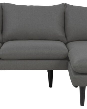 Sofakoncept Cozy Pers Sofa Højre Chaiselong Puder Mørkegrå Stof Sort Bøg