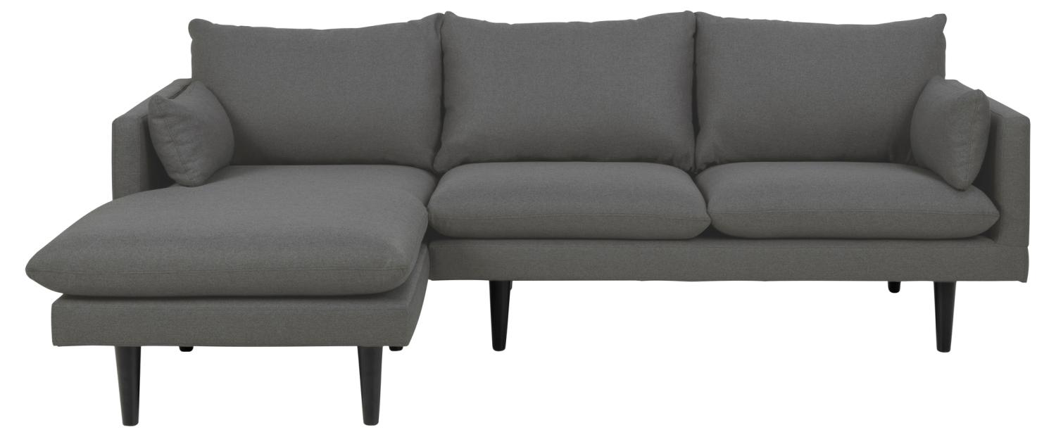 Sofakoncept Cozy Pers Sofa Venstre Chaiselong Puder Mørkegrå Stof Sort Bøg