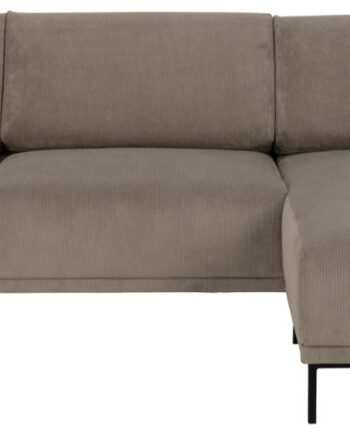 Sofakoncept Noora Pers Sofa Højre Chaiselong Beige Stof Sort Metal