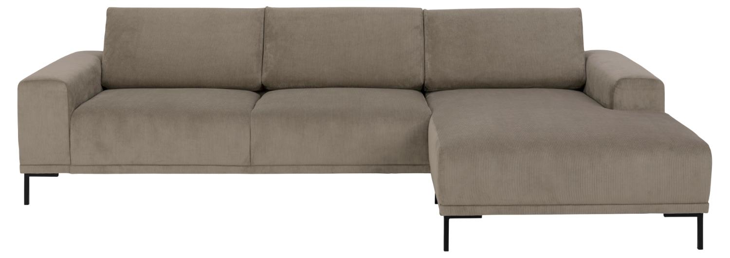 Sofakoncept Noora Pers Sofa Højre Chaiselong Beige Stof Sort Metal