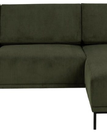 Sofakoncept Noora Pers Sofa Højre Chaiselong Olivengrøn Stof Sort Metal