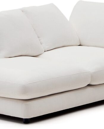 Sofamodul Venstrevendt Kave Home Gala Chaiselong Hvid Tekstureret Chenille Plet Antibakterielt Stof