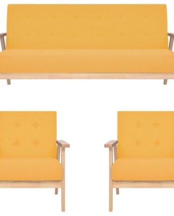 Sofasæt Dele Stof Gul Personers Sofa  Lænestole