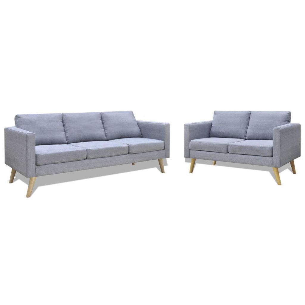 Sofasæt Med Personers Sofa Stof Lysegrå
