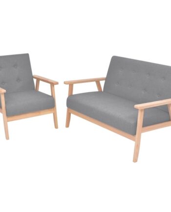 Sofasæt Stof Dele Lysegrå Lænestol  Personers Sofa