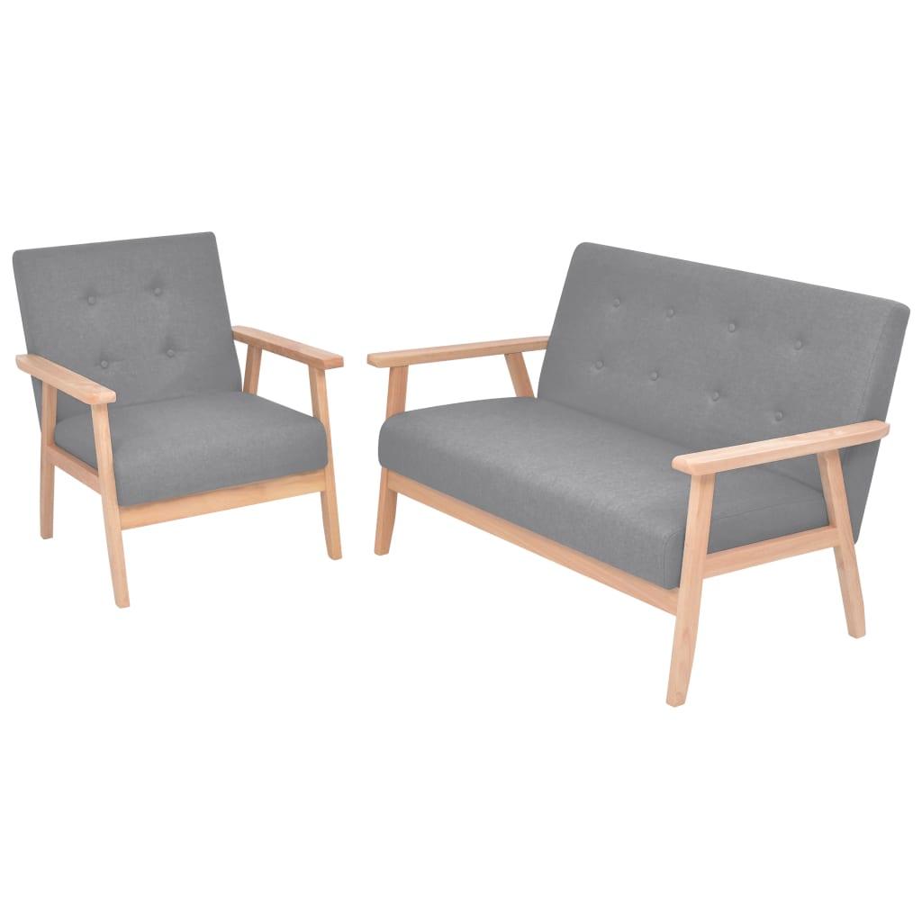 Sofasæt Stof Dele Lysegrå Lænestol Personers Sofa