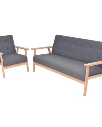 Sofasæt Stof Dele Mørkegrå Lænestol Personers Sofa