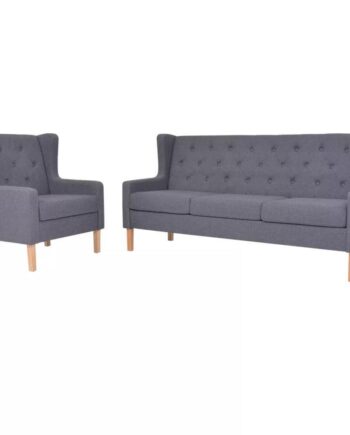 Sofasæt Stof Lænestol Personers Sofa Grå