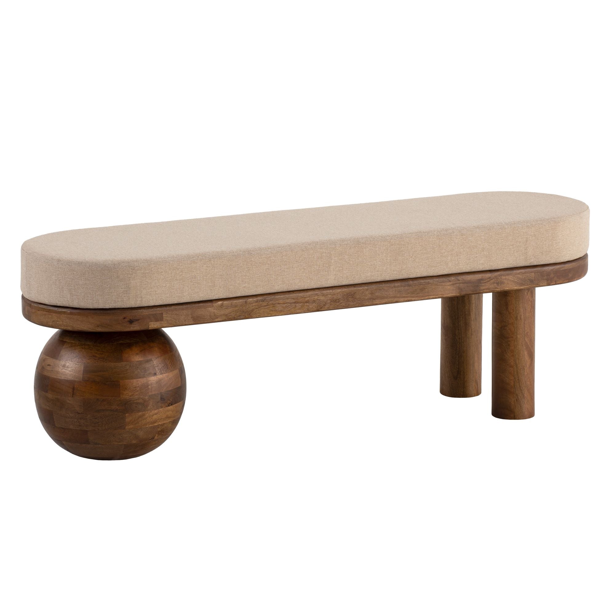 Sofastof Massivt Træ Sofa 140x47 5x41 Entre Polstret Stof Sofa Beige