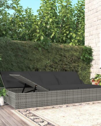 Solseng Med Hynder Polyrattan Mørkegrå Daybed Sofa