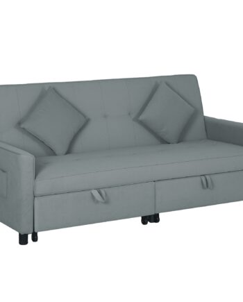 Sovesofa Justerbar Personers Sofa Med Sengefunktion Sovesofa Med Udtræksseng Hynder Grå