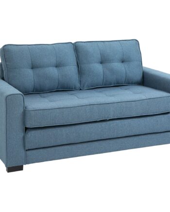 Sovesofa Klapsofa Personers Stof Sovesofa Sofa Med Sovefunktion Sofasæt Linen Touch Gummitræ Blå 147