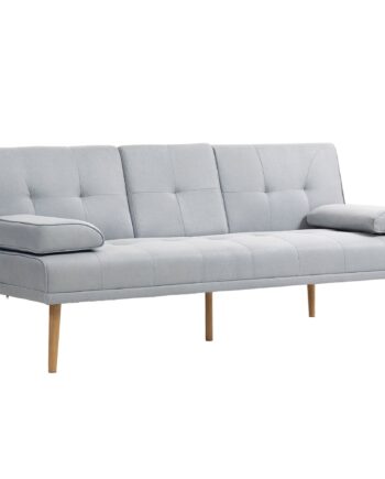Sovesofa Personers Sofa Sovesofa Med Klapbord Kopholder Sovesofa Med Linnedlook Gæsteseng Til Stuen Lysegrå