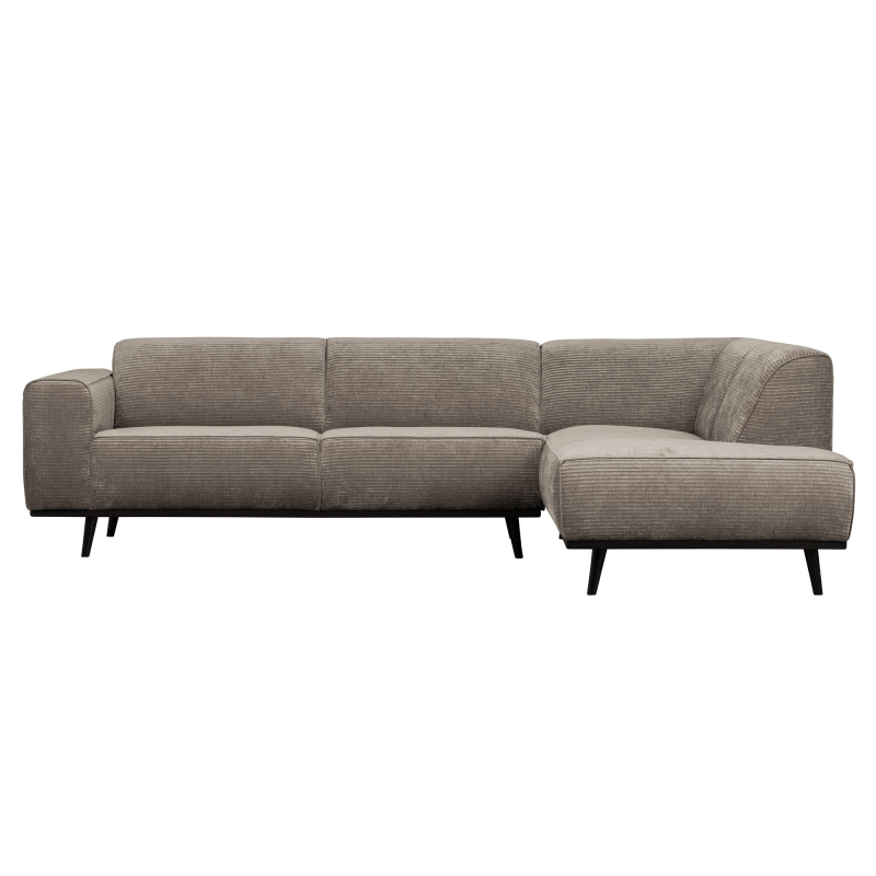 Statement Hjørnesofa Højrevendt Flat Rib Clay