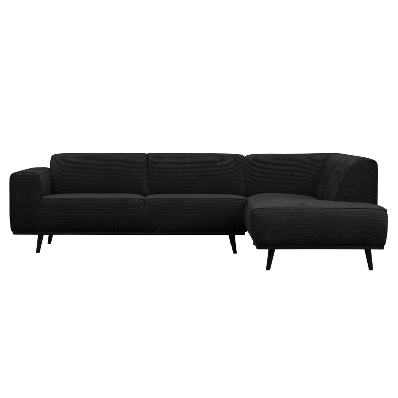 Statement Hjørnesofa Højrevendt Flat Rib Graphite