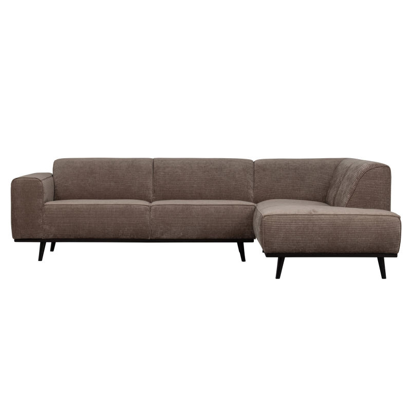 Statement Hjørnesofa Højrevendt Flat Rib Taupe