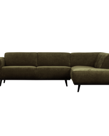 Statement Hjørnesofa Højrevendt Flat Rib Warm Green