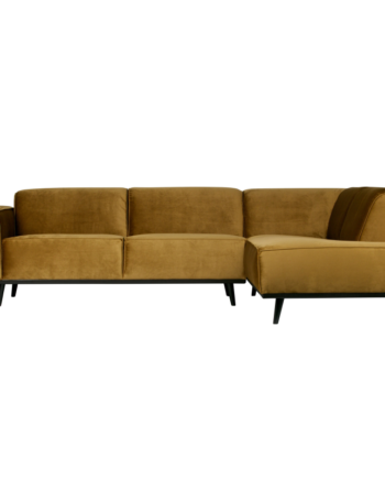 Statement Hjørnesofa Højrevendt Velour Honey Yellow